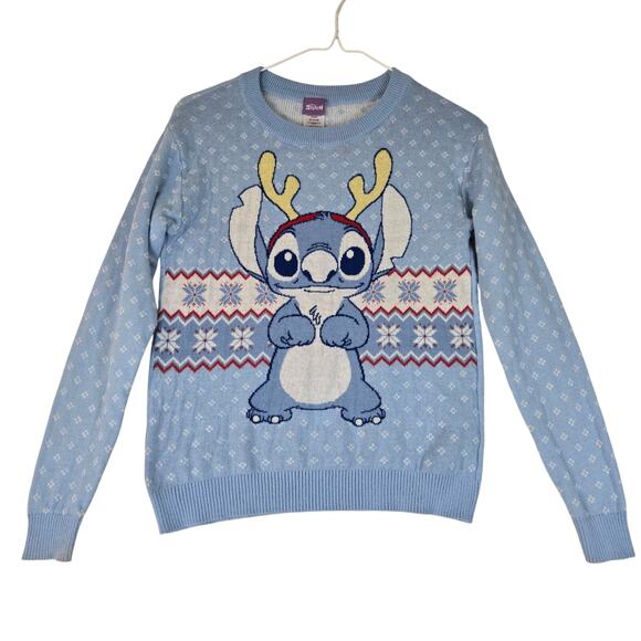 Disney Other - Disney Stitch Christmas Holiday Ugly Sweater Kids XL Blue Cute 0709
